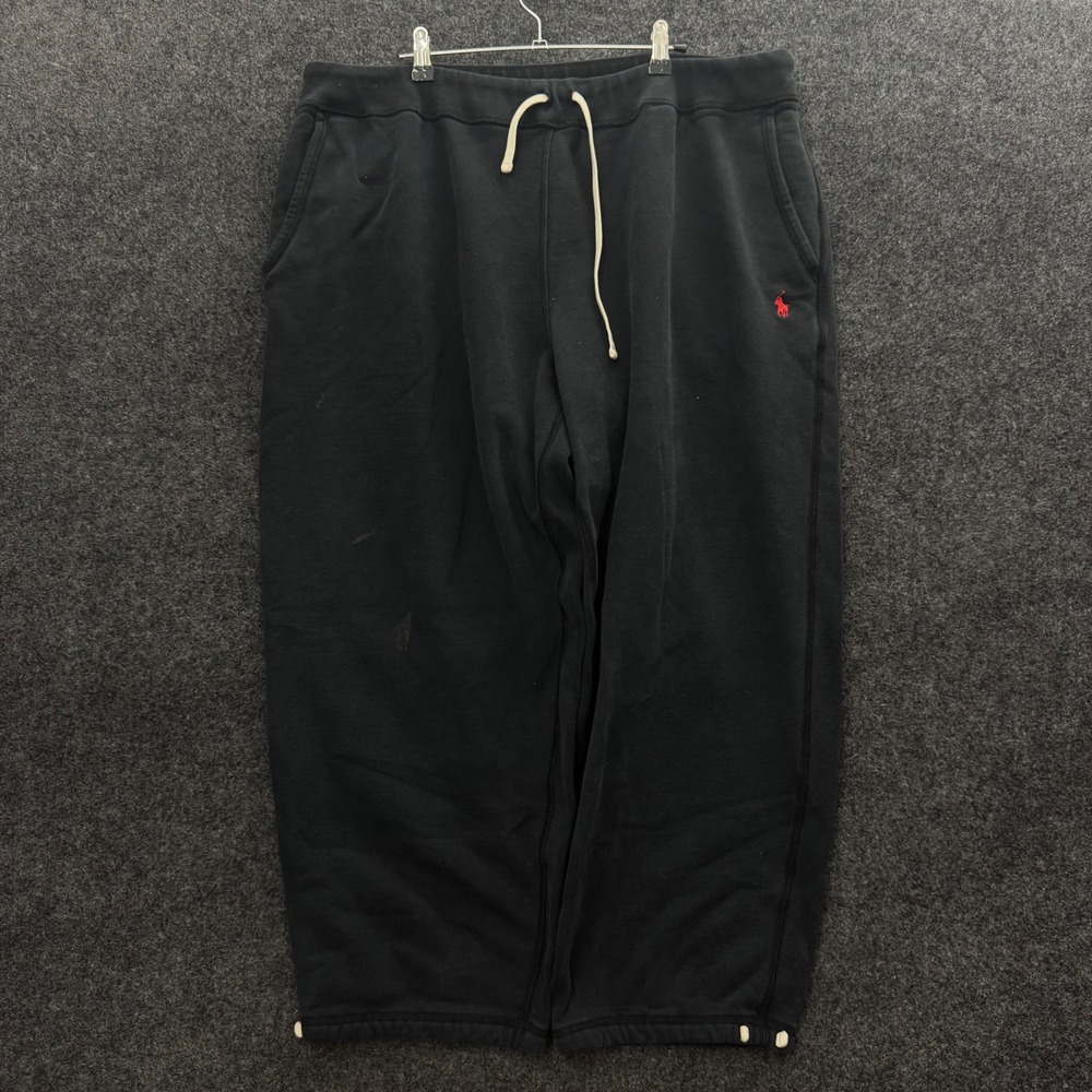 Polo Ralph Lauren Mens XXL Black Fleece Sweatpants Red Pony Logo Joggers